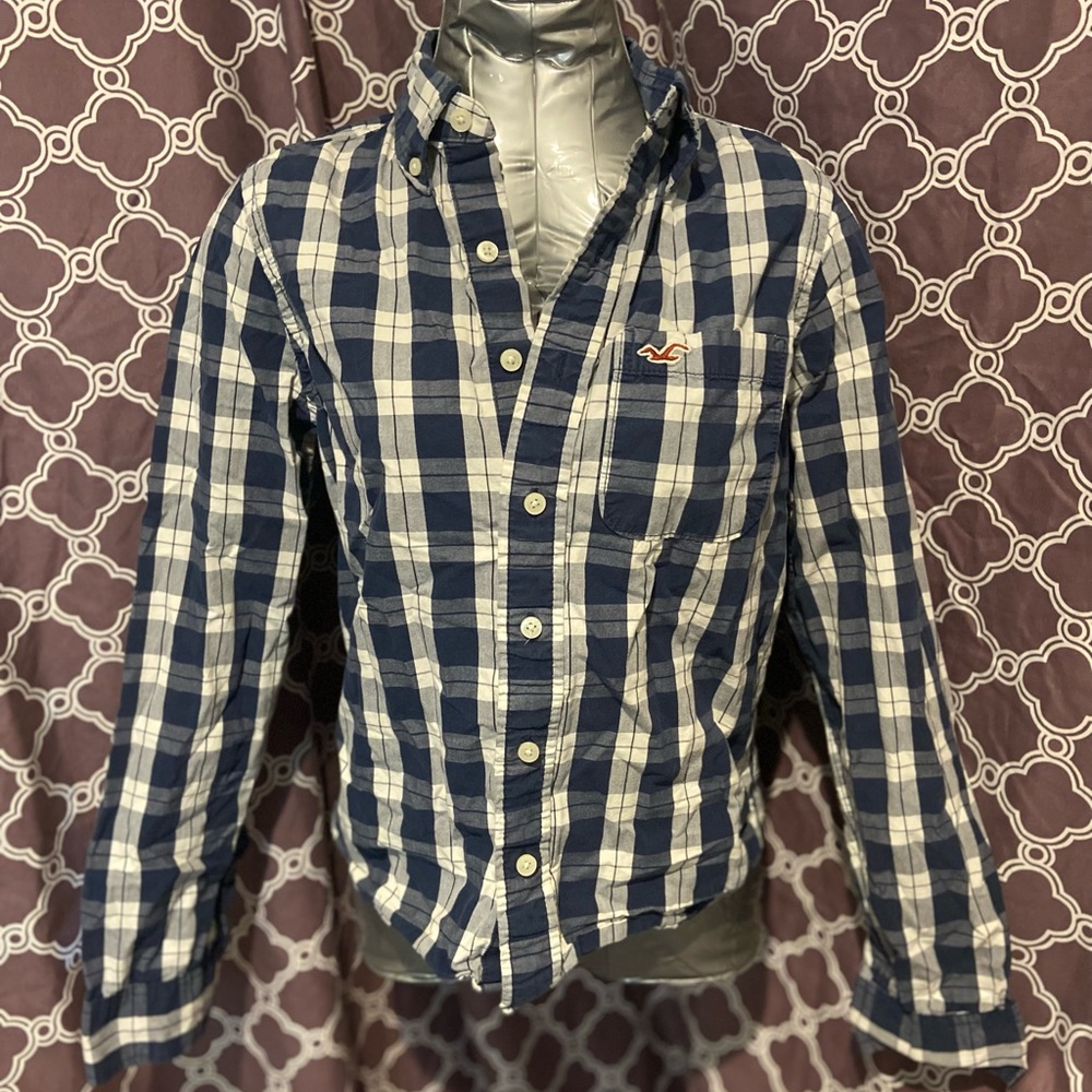 Blue/white button down shirt